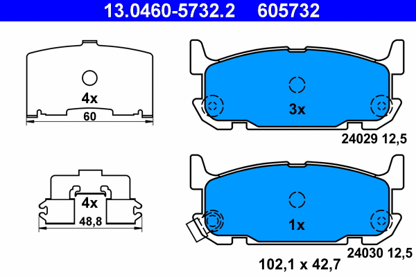 Brake Pad Set, disc brake (13.0460-5732.2)