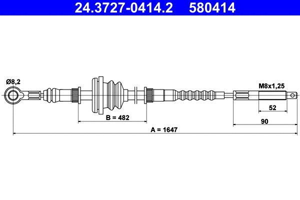 Cable Pull, parking brake (24.3727-0414.2)