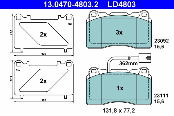 Brake Pad Set, disc brake (13.0470-4803.2)