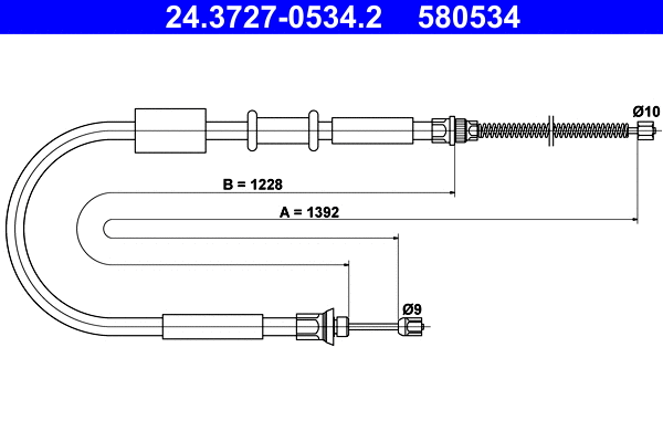 Cable Pull, parking brake (24.3727-0534.2)