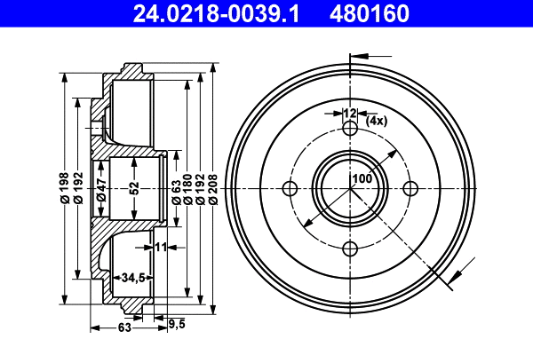 Brake Drum (24.0218-0039.1)