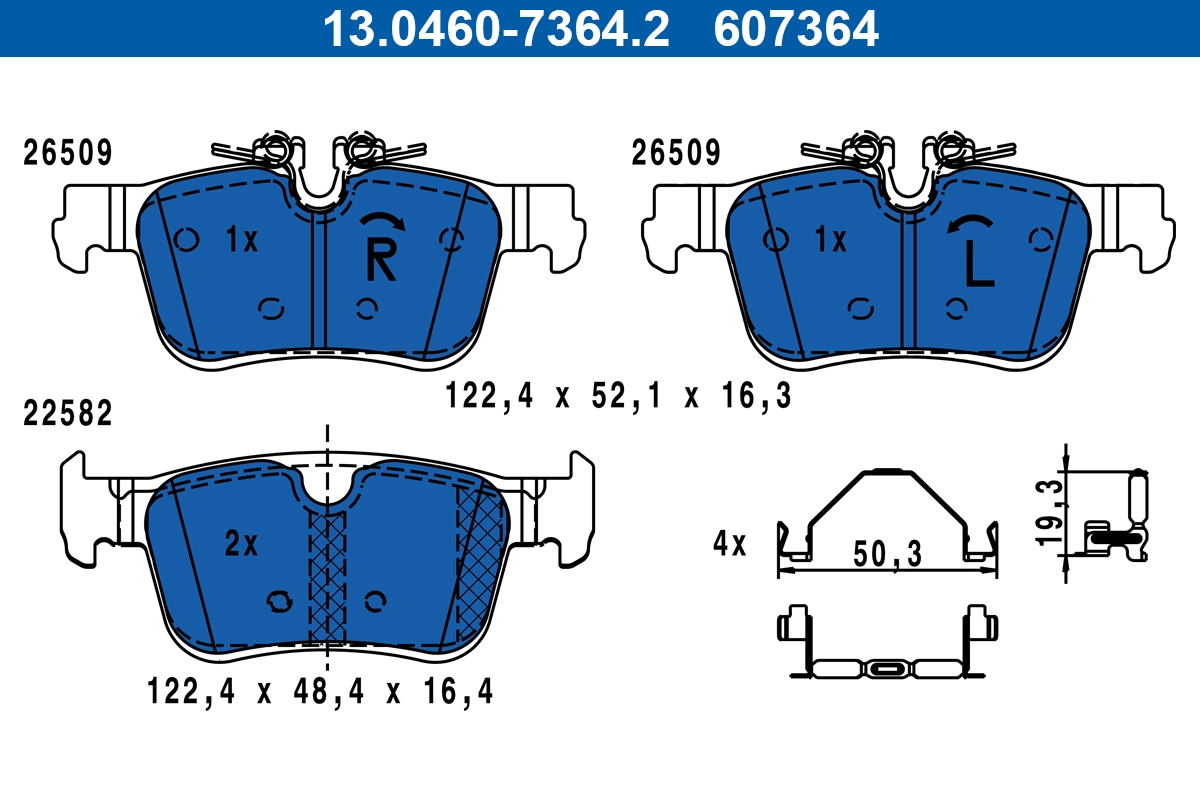 Brake Pad Set, disc brake (13.0460-7364.2)