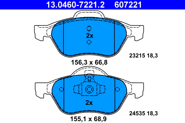Brake Pad Set, disc brake (13.0460-7221.2)