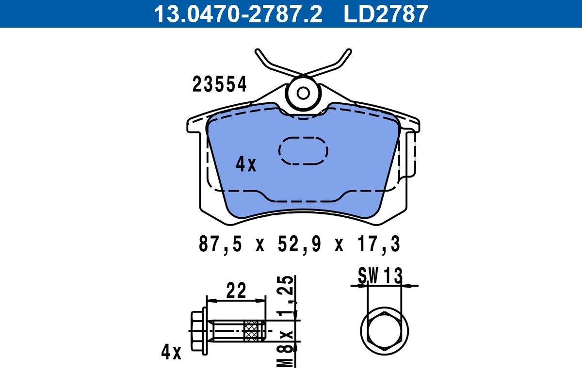 Brake Pad Set, disc brake (13.0470-2787.2)