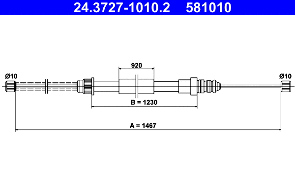 Cable Pull, parking brake (24.3727-1010.2)
