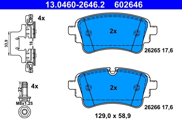Brake Pad Set, disc brake (13.0460-2646.2)