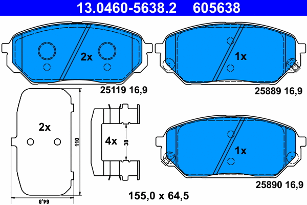 Brake Pad Set, disc brake (13.0460-5638.2)