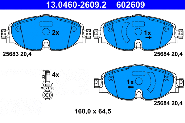 Brake Pad Set, disc brake (13.0460-2609.2)