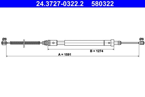 Cable Pull, parking brake (24.3727-0322.2)