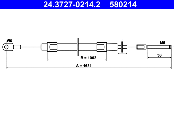 Cable Pull, parking brake (24.3727-0214.2)
