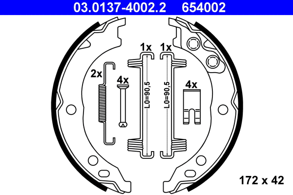 Brake Shoe Set, parking brake (03.0137-4002.2)