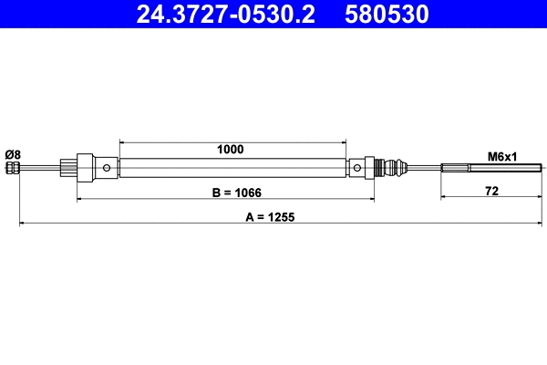 Cable Pull, parking brake (24.3727-0530.2)