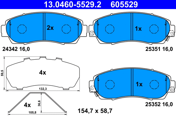 Brake Pad Set, disc brake (13.0460-5529.2)