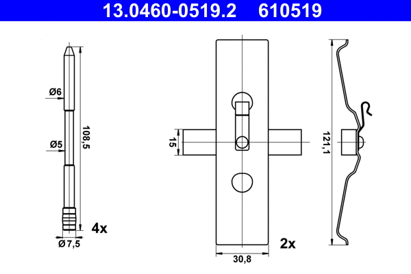 Accessory Kit, disc brake pad (13.0460-0519.2)