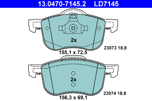 Brake Pad Set, disc brake (13.0470-7145.2)