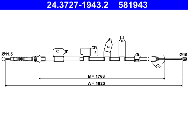 Cable Pull, parking brake (24.3727-1943.2)