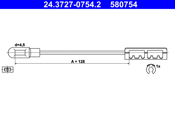 Cable Pull, parking brake (24.3727-0754.2)