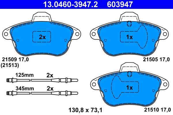 Brake Pad Set, disc brake (13.0460-3947.2)