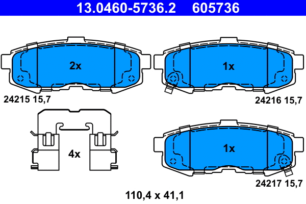 Brake Pad Set, disc brake (13.0460-5736.2)