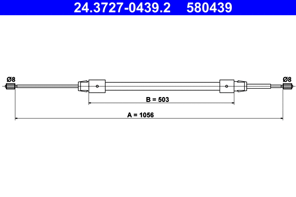 Cable Pull, parking brake (24.3727-0439.2)