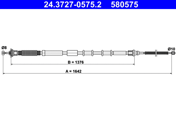 Cable Pull, parking brake (24.3727-0575.2)