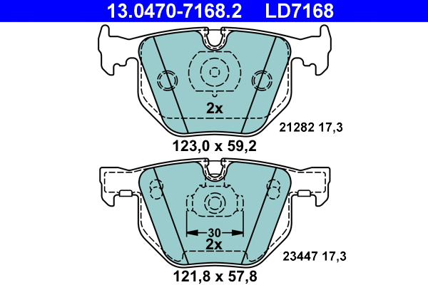 Brake Pad Set, disc brake (13.0470-7168.2)