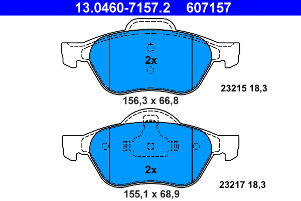 Brake Pad Set, disc brake (13.0460-7157.2)