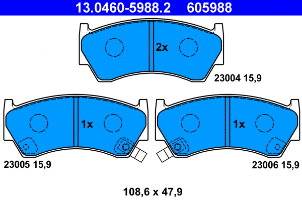 Brake Pad Set, disc brake (13.0460-5988.2)