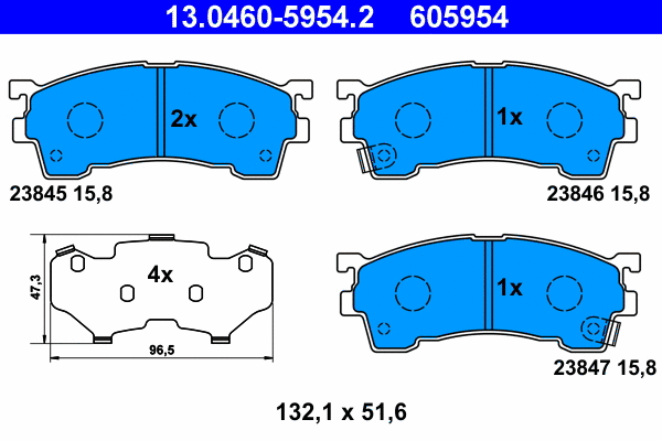 Brake Pad Set, disc brake (13.0460-5954.2)