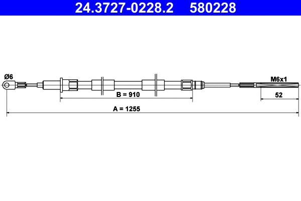 Cable Pull, parking brake (24.3727-0228.2)