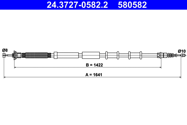 Cable Pull, parking brake (24.3727-0582.2)