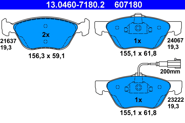 Brake Pad Set, disc brake (13.0460-7180.2)