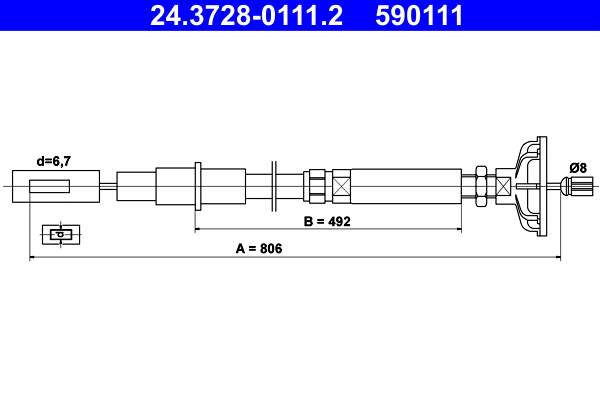 Cable Pull, clutch control (24.3728-0111.2)