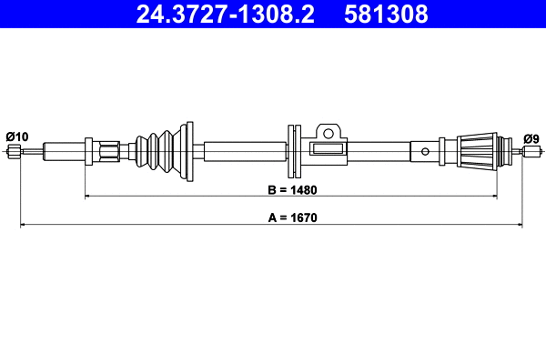 Cable Pull, parking brake (24.3727-1308.2)