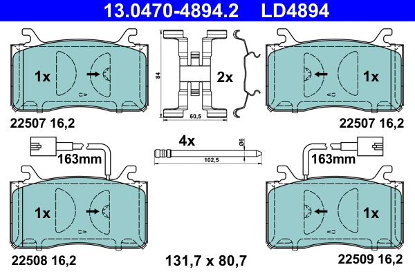 Brake Pad Set, disc brake (13.0470-4894.2)