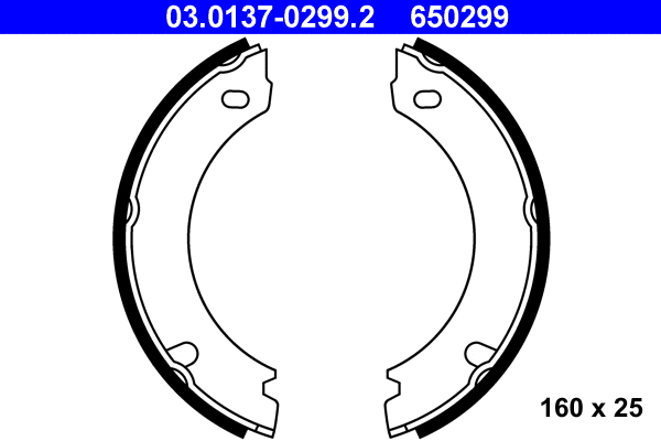 Brake Shoe Set, parking brake (03.0137-0299.2)