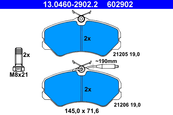 Brake Pad Set, disc brake (13.0460-2902.2)