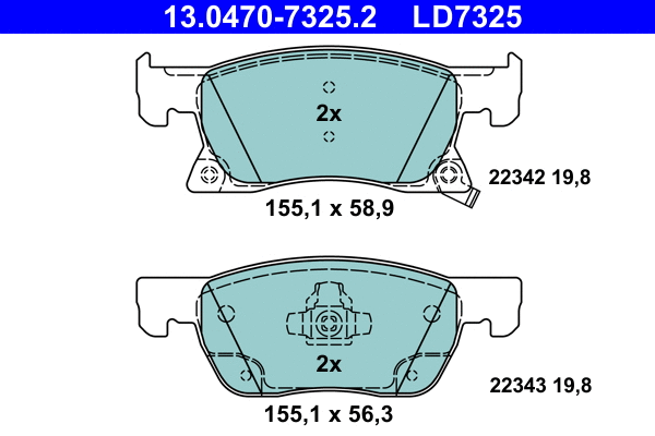 Brake Pad Set, disc brake (13.0470-7325.2)