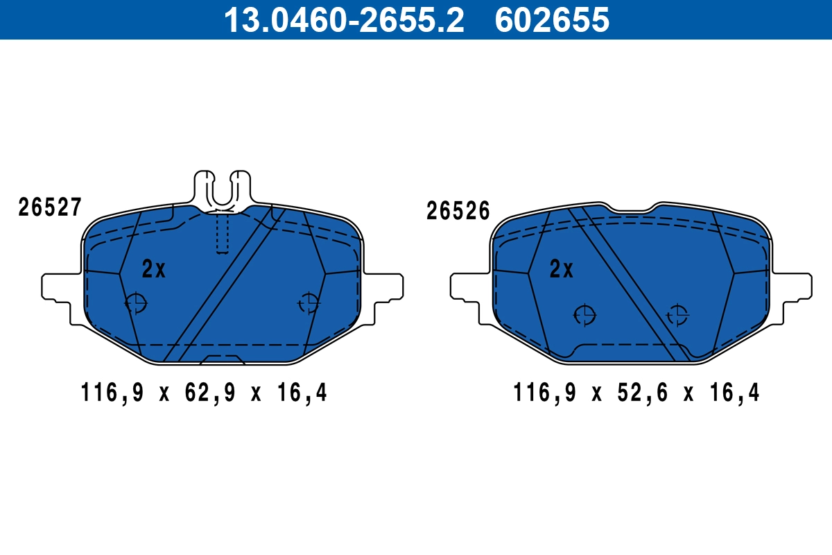 Brake Pad Set, disc brake (13.0460-2655.2)