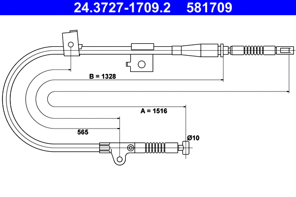 Cable Pull, parking brake (24.3727-1709.2)