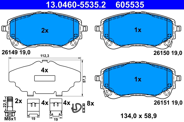 Brake Pad Set, disc brake (13.0460-5535.2)