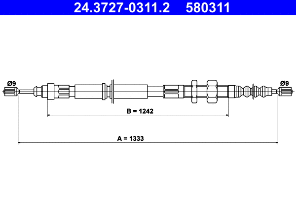 Cable Pull, parking brake (24.3727-0311.2)