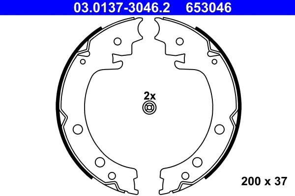 Brake Shoe Set, parking brake (03.0137-3046.2)