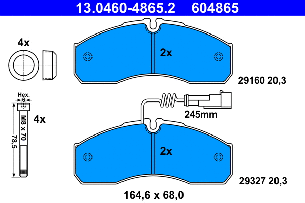 Brake Pad Set, disc brake (13.0460-4865.2)