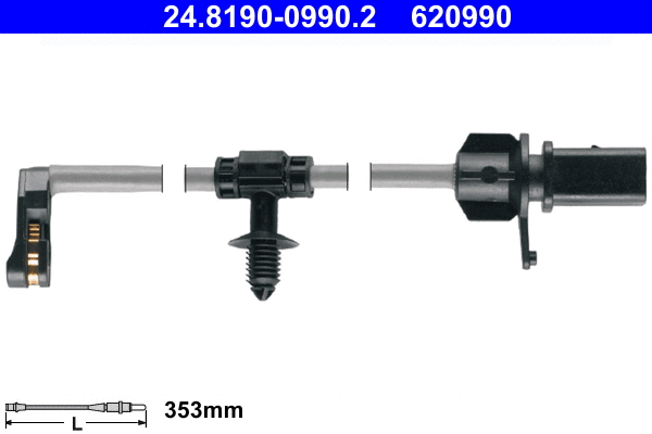 Warning Contact, brake pad wear (24.8190-0990.2)