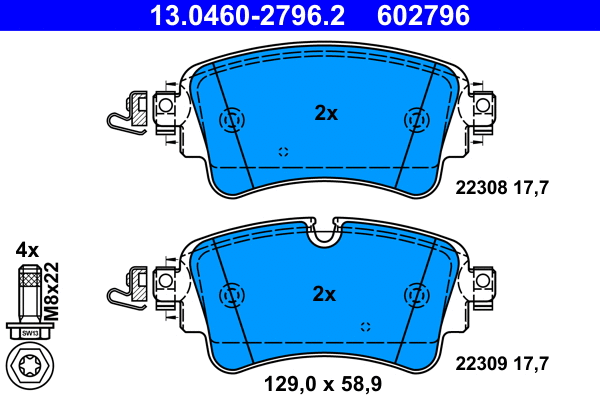 Brake Pad Set, disc brake (13.0460-2796.2)