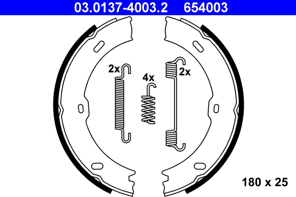 Brake Shoe Set, parking brake (03.0137-4003.2)