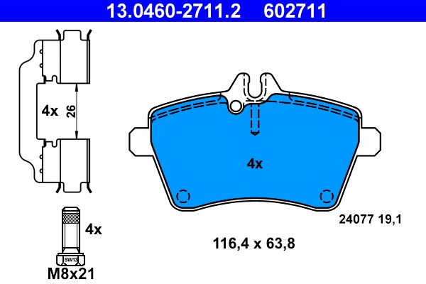 Brake Pad Set, disc brake (13.0460-2711.2)