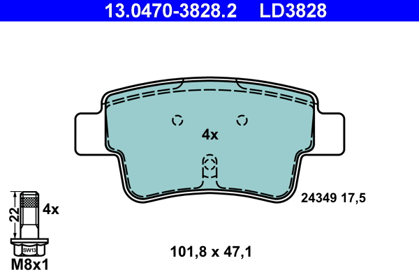 Brake Pad Set, disc brake (13.0470-3828.2)