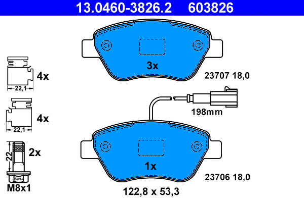 Brake Pad Set, disc brake (13.0460-3826.2)